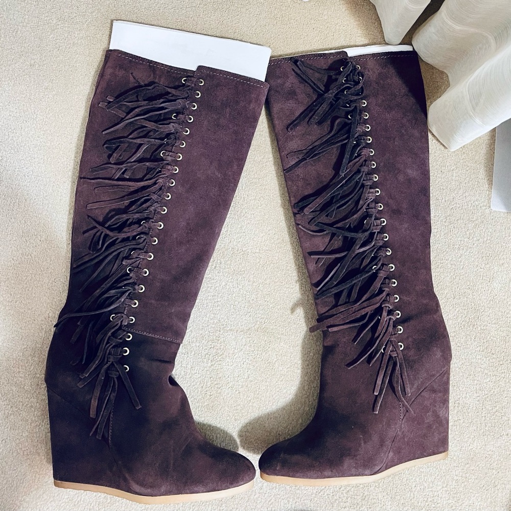 COACH Dollie Brown Suede Boots Size 10
